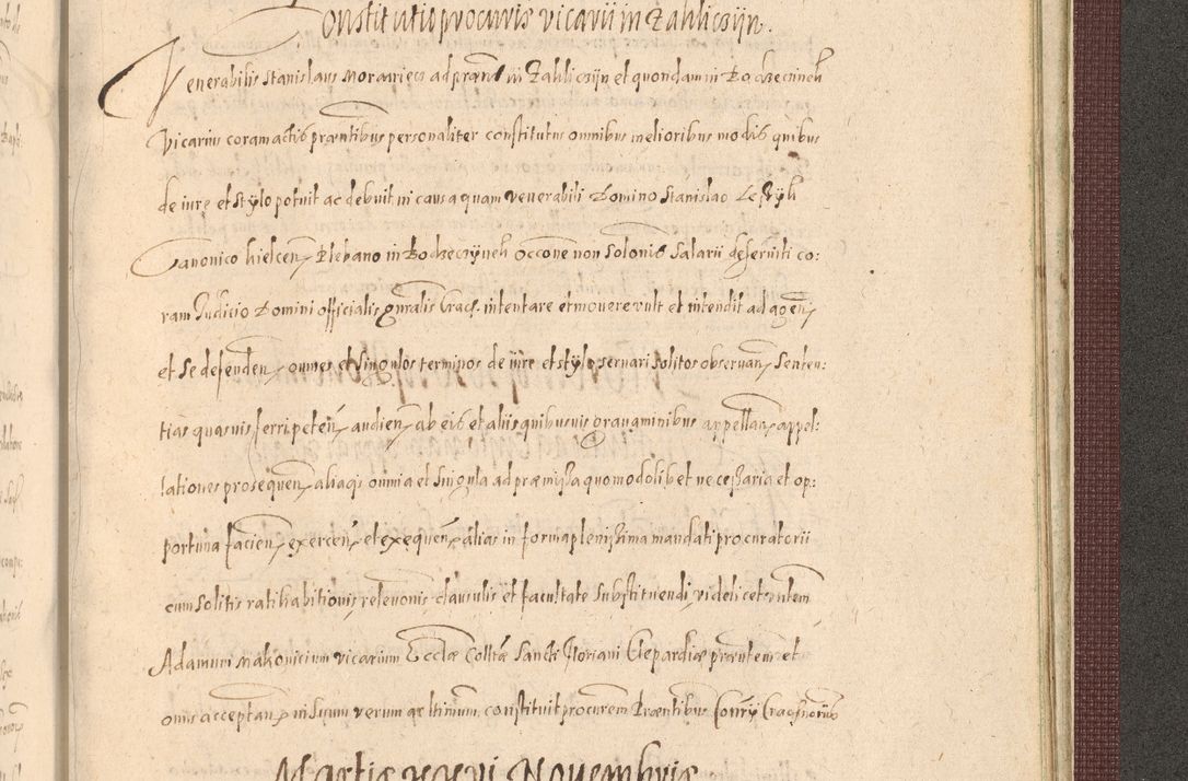 Zdjęcie nr 1503 dla obiektu archiwalnego: Acta actorum causarum obligationum institutionum, decretorum, constitutionum, quietonum, resignonum, cessionum, accaeterarum, obseruonum tam iudicialium quam extraiudicialium coram Admondo Reverendo Domino Joanne Zerzynski Canonico, Vicario in Spiritualibus et Officiali generali Cracoviensis Iudice deputati per Illustrissimum ac Reverendissimum Dominum Martinum Szyszkowski Dei et Apostolice Sedis gratia Episcopum Cracoviensis ad Annum Domini Millesimum Sexcentesimum Decimum Septimum Indicatione quindecima Pontificus SS. D. N. D. Pauli Divina providentia Papae V. foeliciter moderni anno ipsus duodecimo continuantur