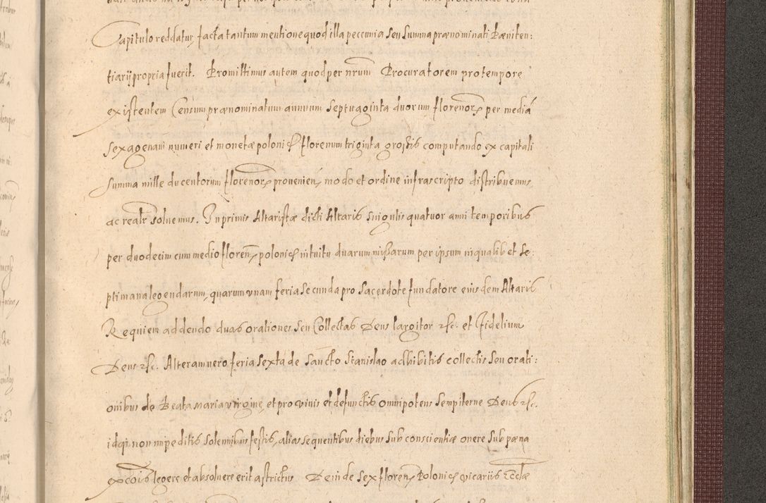 Zdjęcie nr 1495 dla obiektu archiwalnego: Acta actorum causarum obligationum institutionum, decretorum, constitutionum, quietonum, resignonum, cessionum, accaeterarum, obseruonum tam iudicialium quam extraiudicialium coram Admondo Reverendo Domino Joanne Zerzynski Canonico, Vicario in Spiritualibus et Officiali generali Cracoviensis Iudice deputati per Illustrissimum ac Reverendissimum Dominum Martinum Szyszkowski Dei et Apostolice Sedis gratia Episcopum Cracoviensis ad Annum Domini Millesimum Sexcentesimum Decimum Septimum Indicatione quindecima Pontificus SS. D. N. D. Pauli Divina providentia Papae V. foeliciter moderni anno ipsus duodecimo continuantur