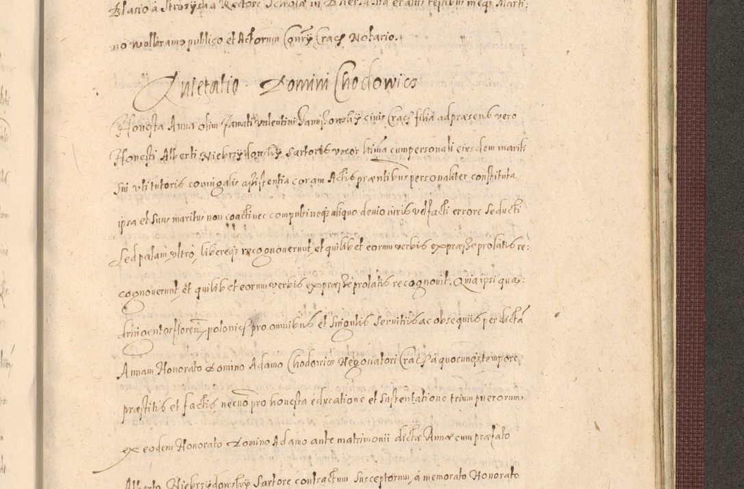 Zdjęcie nr 1487 dla obiektu archiwalnego: Acta actorum causarum obligationum institutionum, decretorum, constitutionum, quietonum, resignonum, cessionum, accaeterarum, obseruonum tam iudicialium quam extraiudicialium coram Admondo Reverendo Domino Joanne Zerzynski Canonico, Vicario in Spiritualibus et Officiali generali Cracoviensis Iudice deputati per Illustrissimum ac Reverendissimum Dominum Martinum Szyszkowski Dei et Apostolice Sedis gratia Episcopum Cracoviensis ad Annum Domini Millesimum Sexcentesimum Decimum Septimum Indicatione quindecima Pontificus SS. D. N. D. Pauli Divina providentia Papae V. foeliciter moderni anno ipsus duodecimo continuantur