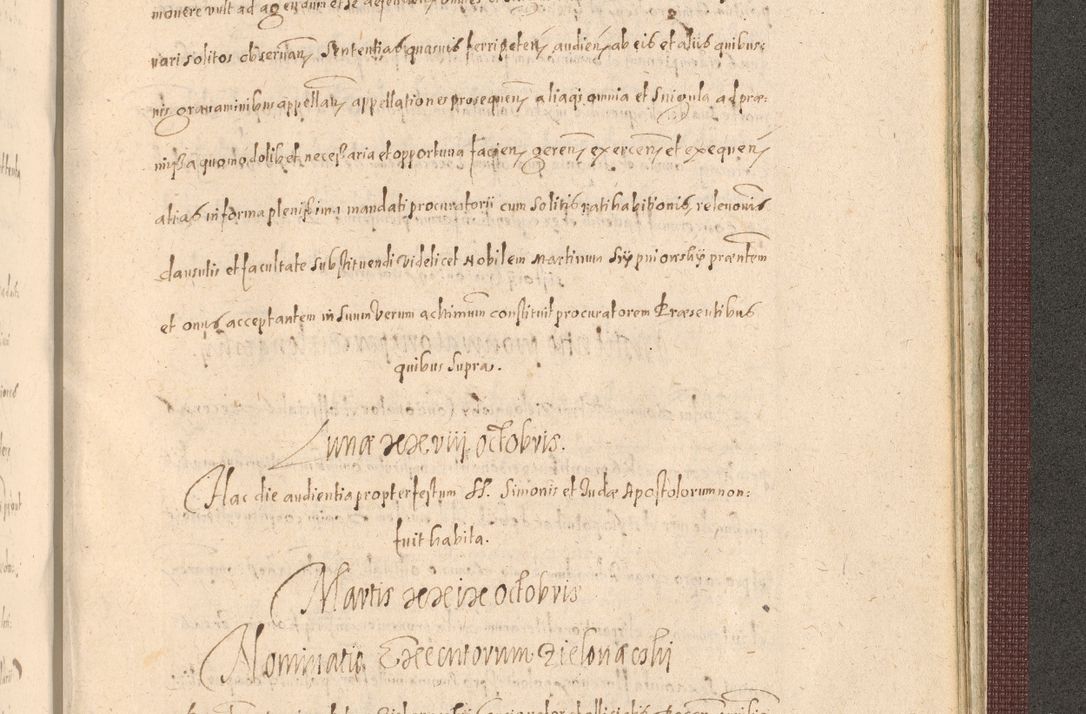 Zdjęcie nr 1483 dla obiektu archiwalnego: Acta actorum causarum obligationum institutionum, decretorum, constitutionum, quietonum, resignonum, cessionum, accaeterarum, obseruonum tam iudicialium quam extraiudicialium coram Admondo Reverendo Domino Joanne Zerzynski Canonico, Vicario in Spiritualibus et Officiali generali Cracoviensis Iudice deputati per Illustrissimum ac Reverendissimum Dominum Martinum Szyszkowski Dei et Apostolice Sedis gratia Episcopum Cracoviensis ad Annum Domini Millesimum Sexcentesimum Decimum Septimum Indicatione quindecima Pontificus SS. D. N. D. Pauli Divina providentia Papae V. foeliciter moderni anno ipsus duodecimo continuantur