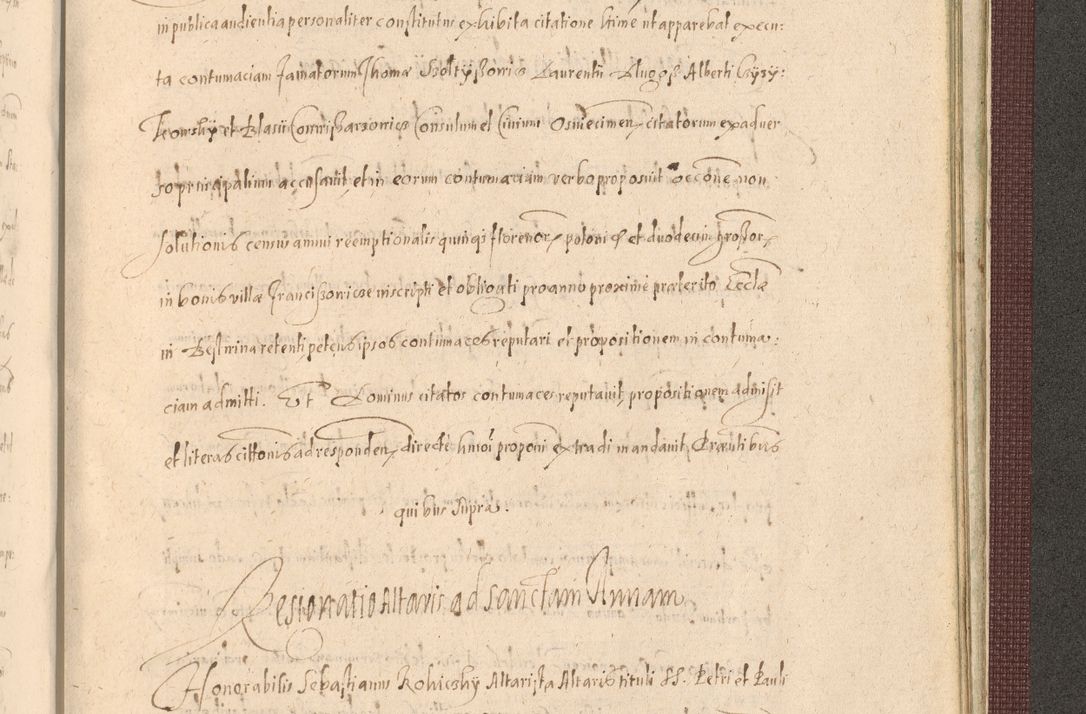 Zdjęcie nr 1479 dla obiektu archiwalnego: Acta actorum causarum obligationum institutionum, decretorum, constitutionum, quietonum, resignonum, cessionum, accaeterarum, obseruonum tam iudicialium quam extraiudicialium coram Admondo Reverendo Domino Joanne Zerzynski Canonico, Vicario in Spiritualibus et Officiali generali Cracoviensis Iudice deputati per Illustrissimum ac Reverendissimum Dominum Martinum Szyszkowski Dei et Apostolice Sedis gratia Episcopum Cracoviensis ad Annum Domini Millesimum Sexcentesimum Decimum Septimum Indicatione quindecima Pontificus SS. D. N. D. Pauli Divina providentia Papae V. foeliciter moderni anno ipsus duodecimo continuantur