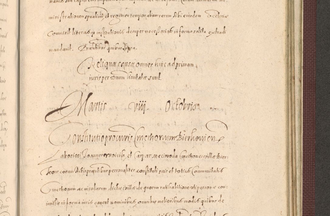 Zdjęcie nr 1443 dla obiektu archiwalnego: Acta actorum causarum obligationum institutionum, decretorum, constitutionum, quietonum, resignonum, cessionum, accaeterarum, obseruonum tam iudicialium quam extraiudicialium coram Admondo Reverendo Domino Joanne Zerzynski Canonico, Vicario in Spiritualibus et Officiali generali Cracoviensis Iudice deputati per Illustrissimum ac Reverendissimum Dominum Martinum Szyszkowski Dei et Apostolice Sedis gratia Episcopum Cracoviensis ad Annum Domini Millesimum Sexcentesimum Decimum Septimum Indicatione quindecima Pontificus SS. D. N. D. Pauli Divina providentia Papae V. foeliciter moderni anno ipsus duodecimo continuantur