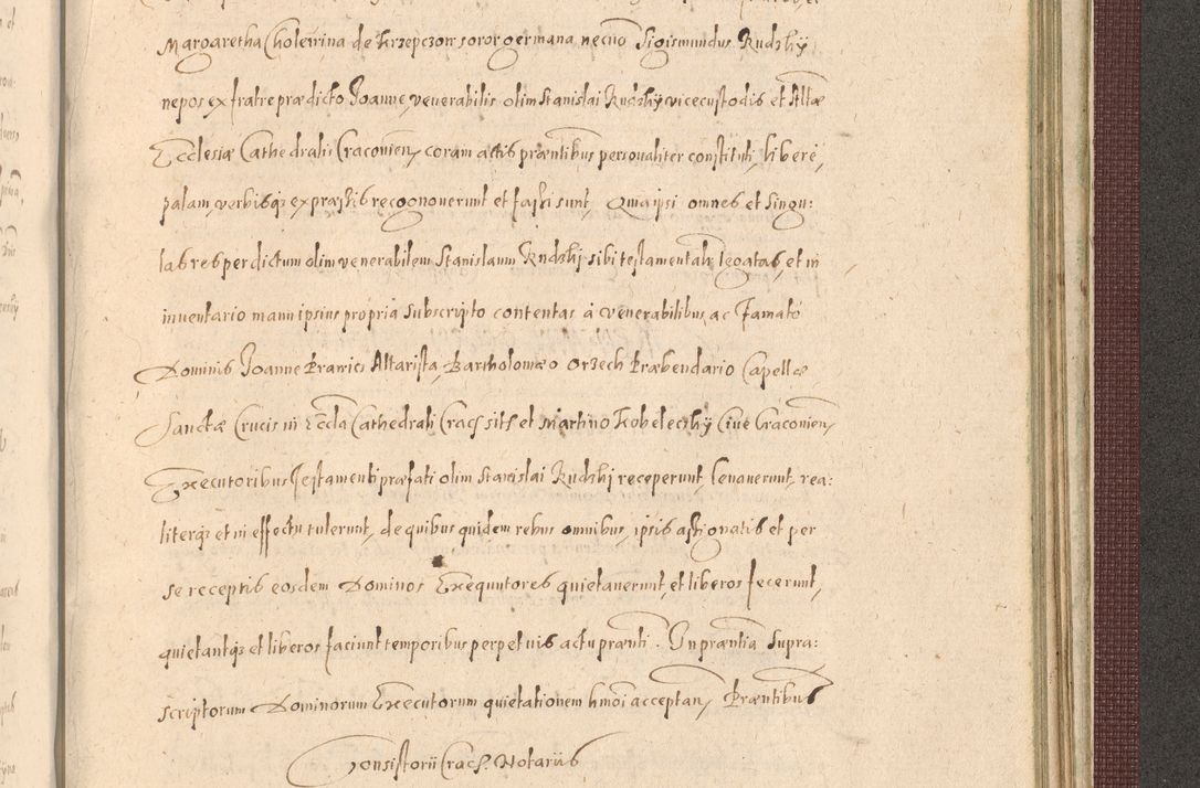 Zdjęcie nr 1427 dla obiektu archiwalnego: Acta actorum causarum obligationum institutionum, decretorum, constitutionum, quietonum, resignonum, cessionum, accaeterarum, obseruonum tam iudicialium quam extraiudicialium coram Admondo Reverendo Domino Joanne Zerzynski Canonico, Vicario in Spiritualibus et Officiali generali Cracoviensis Iudice deputati per Illustrissimum ac Reverendissimum Dominum Martinum Szyszkowski Dei et Apostolice Sedis gratia Episcopum Cracoviensis ad Annum Domini Millesimum Sexcentesimum Decimum Septimum Indicatione quindecima Pontificus SS. D. N. D. Pauli Divina providentia Papae V. foeliciter moderni anno ipsus duodecimo continuantur