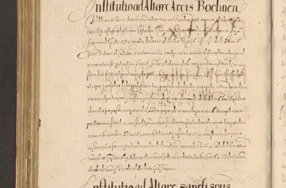 Zdjęcie nr 1410 dla obiektu archiwalnego: Acta actorum causarum obligationum institutionum, decretorum, constitutionum, quietonum, resignonum, cessionum, accaeterarum, obseruonum tam iudicialium quam extraiudicialium coram Admondo Reverendo Domino Joanne Zerzynski Canonico, Vicario in Spiritualibus et Officiali generali Cracoviensis Iudice deputati per Illustrissimum ac Reverendissimum Dominum Martinum Szyszkowski Dei et Apostolice Sedis gratia Episcopum Cracoviensis ad Annum Domini Millesimum Sexcentesimum Decimum Septimum Indicatione quindecima Pontificus SS. D. N. D. Pauli Divina providentia Papae V. foeliciter moderni anno ipsus duodecimo continuantur