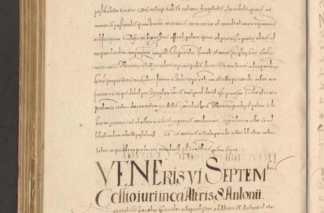 Zdjęcie nr 1404 dla obiektu archiwalnego: Acta actorum causarum obligationum institutionum, decretorum, constitutionum, quietonum, resignonum, cessionum, accaeterarum, obseruonum tam iudicialium quam extraiudicialium coram Admondo Reverendo Domino Joanne Zerzynski Canonico, Vicario in Spiritualibus et Officiali generali Cracoviensis Iudice deputati per Illustrissimum ac Reverendissimum Dominum Martinum Szyszkowski Dei et Apostolice Sedis gratia Episcopum Cracoviensis ad Annum Domini Millesimum Sexcentesimum Decimum Septimum Indicatione quindecima Pontificus SS. D. N. D. Pauli Divina providentia Papae V. foeliciter moderni anno ipsus duodecimo continuantur