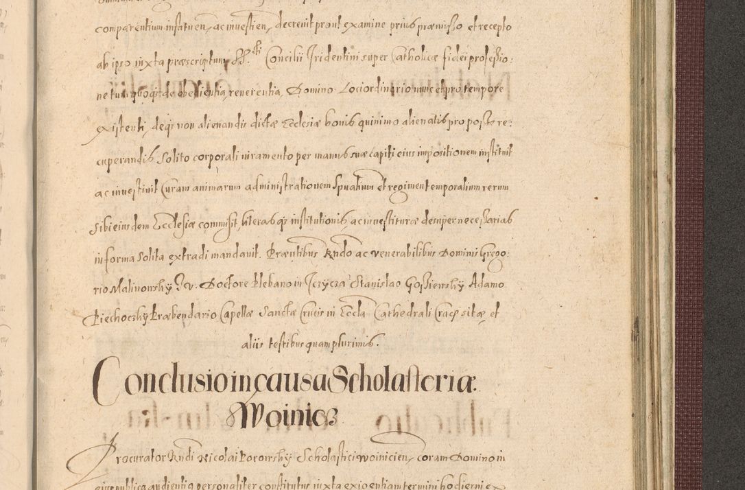 Zdjęcie nr 1399 dla obiektu archiwalnego: Acta actorum causarum obligationum institutionum, decretorum, constitutionum, quietonum, resignonum, cessionum, accaeterarum, obseruonum tam iudicialium quam extraiudicialium coram Admondo Reverendo Domino Joanne Zerzynski Canonico, Vicario in Spiritualibus et Officiali generali Cracoviensis Iudice deputati per Illustrissimum ac Reverendissimum Dominum Martinum Szyszkowski Dei et Apostolice Sedis gratia Episcopum Cracoviensis ad Annum Domini Millesimum Sexcentesimum Decimum Septimum Indicatione quindecima Pontificus SS. D. N. D. Pauli Divina providentia Papae V. foeliciter moderni anno ipsus duodecimo continuantur