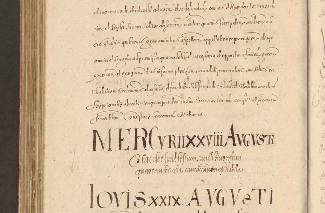 Zdjęcie nr 1394 dla obiektu archiwalnego: Acta actorum causarum obligationum institutionum, decretorum, constitutionum, quietonum, resignonum, cessionum, accaeterarum, obseruonum tam iudicialium quam extraiudicialium coram Admondo Reverendo Domino Joanne Zerzynski Canonico, Vicario in Spiritualibus et Officiali generali Cracoviensis Iudice deputati per Illustrissimum ac Reverendissimum Dominum Martinum Szyszkowski Dei et Apostolice Sedis gratia Episcopum Cracoviensis ad Annum Domini Millesimum Sexcentesimum Decimum Septimum Indicatione quindecima Pontificus SS. D. N. D. Pauli Divina providentia Papae V. foeliciter moderni anno ipsus duodecimo continuantur