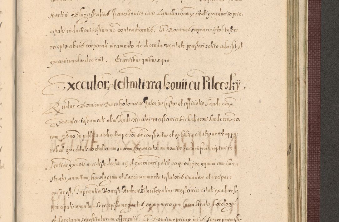 Zdjęcie nr 1393 dla obiektu archiwalnego: Acta actorum causarum obligationum institutionum, decretorum, constitutionum, quietonum, resignonum, cessionum, accaeterarum, obseruonum tam iudicialium quam extraiudicialium coram Admondo Reverendo Domino Joanne Zerzynski Canonico, Vicario in Spiritualibus et Officiali generali Cracoviensis Iudice deputati per Illustrissimum ac Reverendissimum Dominum Martinum Szyszkowski Dei et Apostolice Sedis gratia Episcopum Cracoviensis ad Annum Domini Millesimum Sexcentesimum Decimum Septimum Indicatione quindecima Pontificus SS. D. N. D. Pauli Divina providentia Papae V. foeliciter moderni anno ipsus duodecimo continuantur