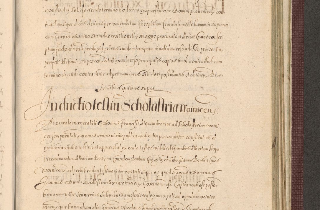 Zdjęcie nr 1385 dla obiektu archiwalnego: Acta actorum causarum obligationum institutionum, decretorum, constitutionum, quietonum, resignonum, cessionum, accaeterarum, obseruonum tam iudicialium quam extraiudicialium coram Admondo Reverendo Domino Joanne Zerzynski Canonico, Vicario in Spiritualibus et Officiali generali Cracoviensis Iudice deputati per Illustrissimum ac Reverendissimum Dominum Martinum Szyszkowski Dei et Apostolice Sedis gratia Episcopum Cracoviensis ad Annum Domini Millesimum Sexcentesimum Decimum Septimum Indicatione quindecima Pontificus SS. D. N. D. Pauli Divina providentia Papae V. foeliciter moderni anno ipsus duodecimo continuantur