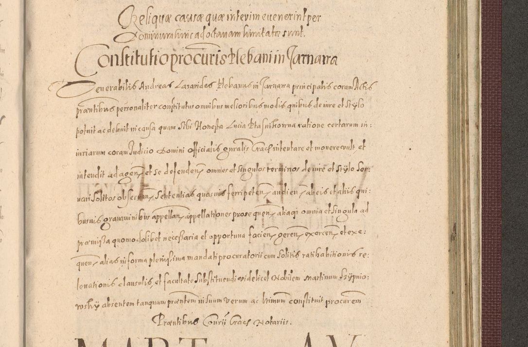 Zdjęcie nr 1377 dla obiektu archiwalnego: Acta actorum causarum obligationum institutionum, decretorum, constitutionum, quietonum, resignonum, cessionum, accaeterarum, obseruonum tam iudicialium quam extraiudicialium coram Admondo Reverendo Domino Joanne Zerzynski Canonico, Vicario in Spiritualibus et Officiali generali Cracoviensis Iudice deputati per Illustrissimum ac Reverendissimum Dominum Martinum Szyszkowski Dei et Apostolice Sedis gratia Episcopum Cracoviensis ad Annum Domini Millesimum Sexcentesimum Decimum Septimum Indicatione quindecima Pontificus SS. D. N. D. Pauli Divina providentia Papae V. foeliciter moderni anno ipsus duodecimo continuantur