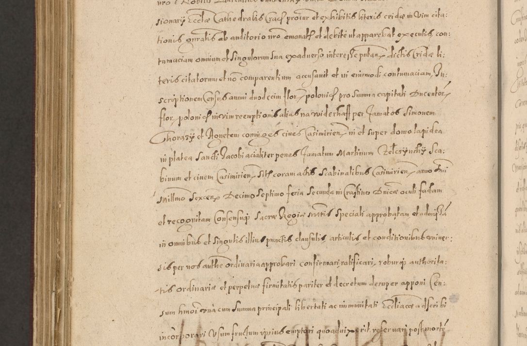 Zdjęcie nr 1372 dla obiektu archiwalnego: Acta actorum causarum obligationum institutionum, decretorum, constitutionum, quietonum, resignonum, cessionum, accaeterarum, obseruonum tam iudicialium quam extraiudicialium coram Admondo Reverendo Domino Joanne Zerzynski Canonico, Vicario in Spiritualibus et Officiali generali Cracoviensis Iudice deputati per Illustrissimum ac Reverendissimum Dominum Martinum Szyszkowski Dei et Apostolice Sedis gratia Episcopum Cracoviensis ad Annum Domini Millesimum Sexcentesimum Decimum Septimum Indicatione quindecima Pontificus SS. D. N. D. Pauli Divina providentia Papae V. foeliciter moderni anno ipsus duodecimo continuantur