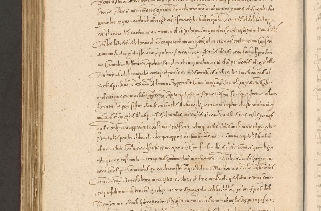 Zdjęcie nr 1366 dla obiektu archiwalnego: Acta actorum causarum obligationum institutionum, decretorum, constitutionum, quietonum, resignonum, cessionum, accaeterarum, obseruonum tam iudicialium quam extraiudicialium coram Admondo Reverendo Domino Joanne Zerzynski Canonico, Vicario in Spiritualibus et Officiali generali Cracoviensis Iudice deputati per Illustrissimum ac Reverendissimum Dominum Martinum Szyszkowski Dei et Apostolice Sedis gratia Episcopum Cracoviensis ad Annum Domini Millesimum Sexcentesimum Decimum Septimum Indicatione quindecima Pontificus SS. D. N. D. Pauli Divina providentia Papae V. foeliciter moderni anno ipsus duodecimo continuantur