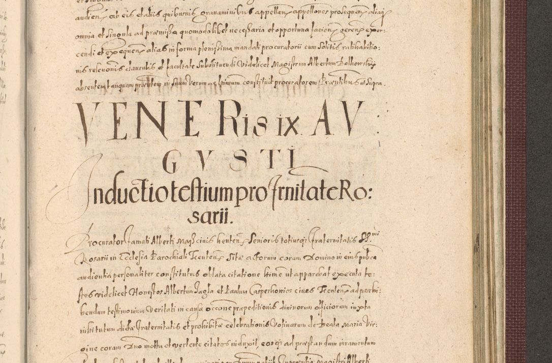 Zdjęcie nr 1363 dla obiektu archiwalnego: Acta actorum causarum obligationum institutionum, decretorum, constitutionum, quietonum, resignonum, cessionum, accaeterarum, obseruonum tam iudicialium quam extraiudicialium coram Admondo Reverendo Domino Joanne Zerzynski Canonico, Vicario in Spiritualibus et Officiali generali Cracoviensis Iudice deputati per Illustrissimum ac Reverendissimum Dominum Martinum Szyszkowski Dei et Apostolice Sedis gratia Episcopum Cracoviensis ad Annum Domini Millesimum Sexcentesimum Decimum Septimum Indicatione quindecima Pontificus SS. D. N. D. Pauli Divina providentia Papae V. foeliciter moderni anno ipsus duodecimo continuantur