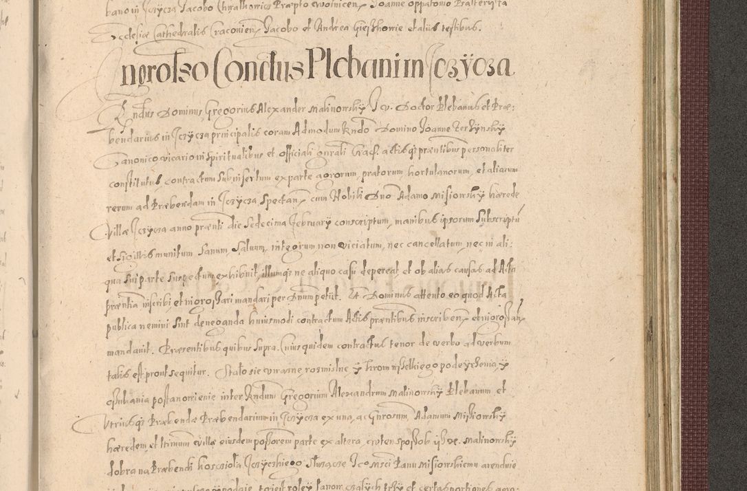 Zdjęcie nr 1355 dla obiektu archiwalnego: Acta actorum causarum obligationum institutionum, decretorum, constitutionum, quietonum, resignonum, cessionum, accaeterarum, obseruonum tam iudicialium quam extraiudicialium coram Admondo Reverendo Domino Joanne Zerzynski Canonico, Vicario in Spiritualibus et Officiali generali Cracoviensis Iudice deputati per Illustrissimum ac Reverendissimum Dominum Martinum Szyszkowski Dei et Apostolice Sedis gratia Episcopum Cracoviensis ad Annum Domini Millesimum Sexcentesimum Decimum Septimum Indicatione quindecima Pontificus SS. D. N. D. Pauli Divina providentia Papae V. foeliciter moderni anno ipsus duodecimo continuantur