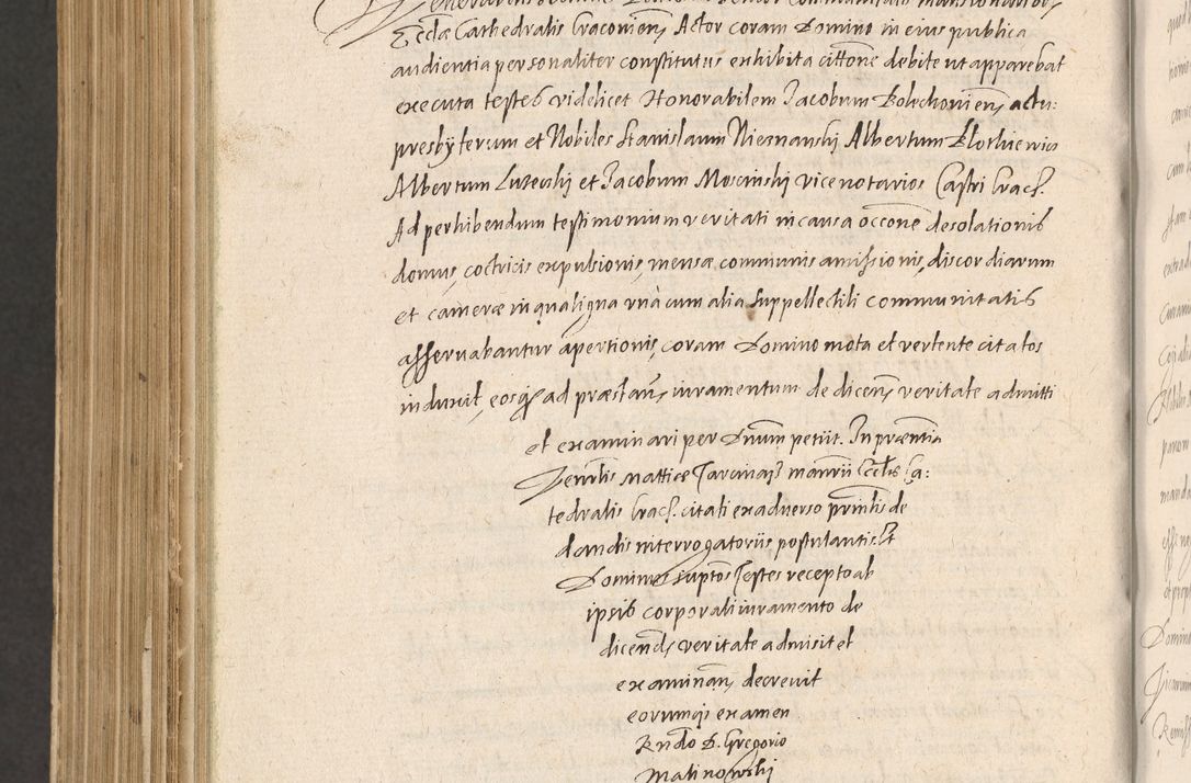 Zdjęcie nr 1348 dla obiektu archiwalnego: Acta actorum causarum obligationum institutionum, decretorum, constitutionum, quietonum, resignonum, cessionum, accaeterarum, obseruonum tam iudicialium quam extraiudicialium coram Admondo Reverendo Domino Joanne Zerzynski Canonico, Vicario in Spiritualibus et Officiali generali Cracoviensis Iudice deputati per Illustrissimum ac Reverendissimum Dominum Martinum Szyszkowski Dei et Apostolice Sedis gratia Episcopum Cracoviensis ad Annum Domini Millesimum Sexcentesimum Decimum Septimum Indicatione quindecima Pontificus SS. D. N. D. Pauli Divina providentia Papae V. foeliciter moderni anno ipsus duodecimo continuantur