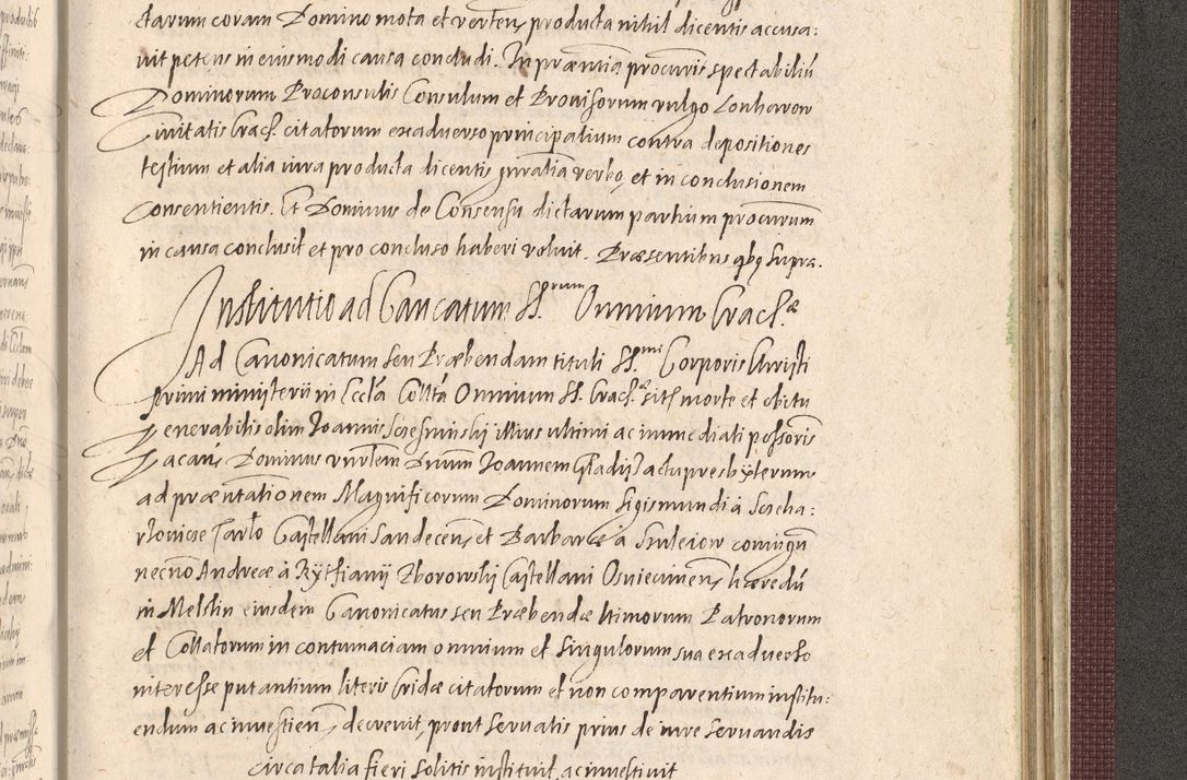 Zdjęcie nr 1345 dla obiektu archiwalnego: Acta actorum causarum obligationum institutionum, decretorum, constitutionum, quietonum, resignonum, cessionum, accaeterarum, obseruonum tam iudicialium quam extraiudicialium coram Admondo Reverendo Domino Joanne Zerzynski Canonico, Vicario in Spiritualibus et Officiali generali Cracoviensis Iudice deputati per Illustrissimum ac Reverendissimum Dominum Martinum Szyszkowski Dei et Apostolice Sedis gratia Episcopum Cracoviensis ad Annum Domini Millesimum Sexcentesimum Decimum Septimum Indicatione quindecima Pontificus SS. D. N. D. Pauli Divina providentia Papae V. foeliciter moderni anno ipsus duodecimo continuantur