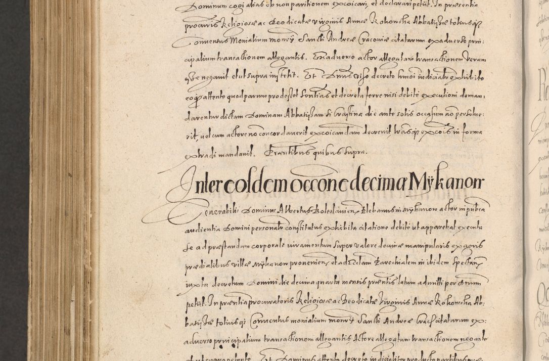 Zdjęcie nr 1318 dla obiektu archiwalnego: Acta actorum causarum obligationum institutionum, decretorum, constitutionum, quietonum, resignonum, cessionum, accaeterarum, obseruonum tam iudicialium quam extraiudicialium coram Admondo Reverendo Domino Joanne Zerzynski Canonico, Vicario in Spiritualibus et Officiali generali Cracoviensis Iudice deputati per Illustrissimum ac Reverendissimum Dominum Martinum Szyszkowski Dei et Apostolice Sedis gratia Episcopum Cracoviensis ad Annum Domini Millesimum Sexcentesimum Decimum Septimum Indicatione quindecima Pontificus SS. D. N. D. Pauli Divina providentia Papae V. foeliciter moderni anno ipsus duodecimo continuantur