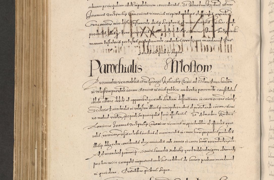 Zdjęcie nr 1314 dla obiektu archiwalnego: Acta actorum causarum obligationum institutionum, decretorum, constitutionum, quietonum, resignonum, cessionum, accaeterarum, obseruonum tam iudicialium quam extraiudicialium coram Admondo Reverendo Domino Joanne Zerzynski Canonico, Vicario in Spiritualibus et Officiali generali Cracoviensis Iudice deputati per Illustrissimum ac Reverendissimum Dominum Martinum Szyszkowski Dei et Apostolice Sedis gratia Episcopum Cracoviensis ad Annum Domini Millesimum Sexcentesimum Decimum Septimum Indicatione quindecima Pontificus SS. D. N. D. Pauli Divina providentia Papae V. foeliciter moderni anno ipsus duodecimo continuantur