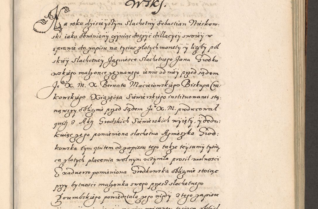Zdjęcie nr 80 dla obiektu archiwalnego: Acta foris saecularis coram R. D. Bernardo Maciejowski, episcopo Cracoviensi, duce Severiensis ex annis 1600 - 1606.