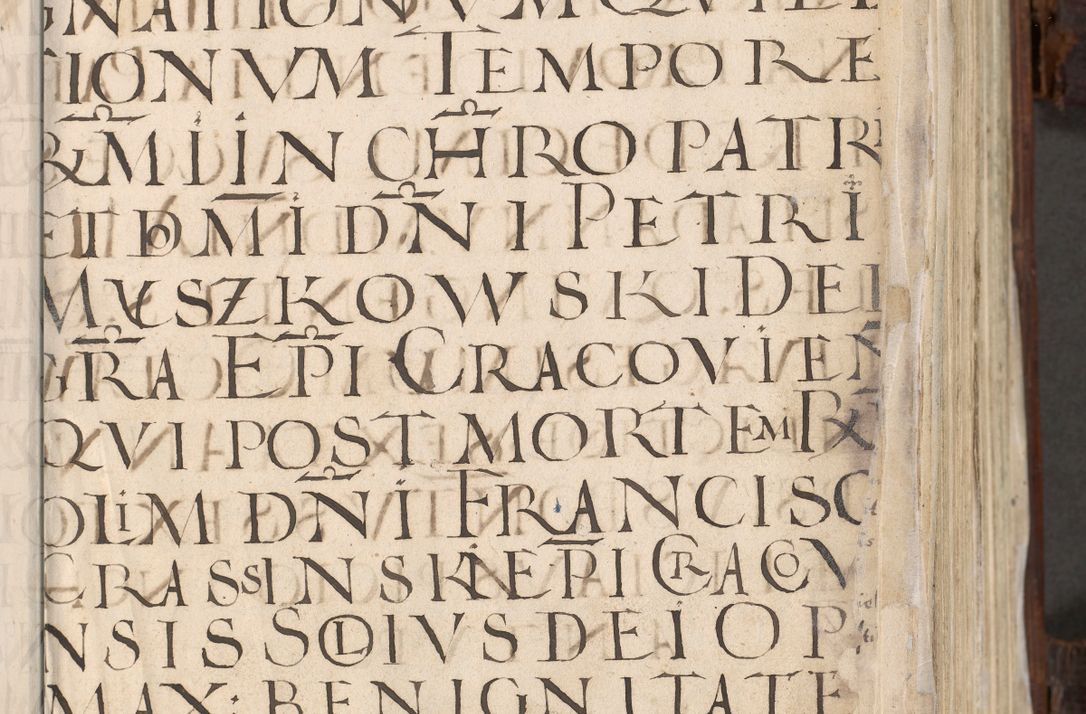 Zdjęcie nr 6 dla obiektu archiwalnego: Acta actorum, constitutionum, obligationum, resignationum, quietationum tempore R. D. Petr Myszkowski, episcopi Cracoviensis, qui post mortem R. D. Francisci Krasiński, episcopi Cracoviensis solius Dei optimi maximi benignitate, Serenissimi Stephani regis Poloniase favore et clementia ex Plocensi ad Cracoviensem auctoritate Ssmi Gregorii XIII successit ab anno 1577 mense Novembri ad annum 1591 mensem Aprilem successive acticatorum.