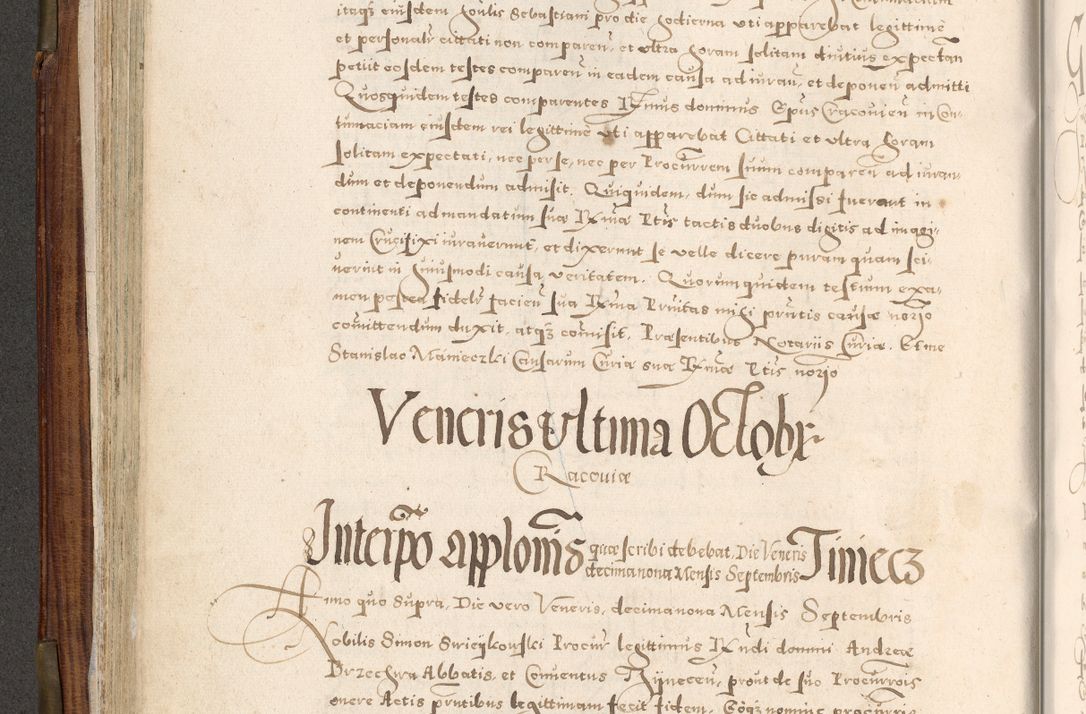 Zdjęcie nr 187 dla obiektu archiwalnego: Acta actorum, constitutionum, obligationum, resignationum, quietationum tempore R. D. Petr Myszkowski, episcopi Cracoviensis, qui post mortem R. D. Francisci Krasiński, episcopi Cracoviensis solius Dei optimi maximi benignitate, Serenissimi Stephani regis Poloniase favore et clementia ex Plocensi ad Cracoviensem auctoritate Ssmi Gregorii XIII successit ab anno 1577 mense Novembri ad annum 1591 mensem Aprilem successive acticatorum.