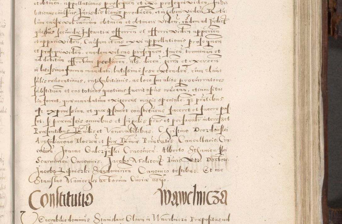 Zdjęcie nr 152 dla obiektu archiwalnego: Acta actorum, constitutionum, obligationum, resignationum, quietationum tempore R. D. Petr Myszkowski, episcopi Cracoviensis, qui post mortem R. D. Francisci Krasiński, episcopi Cracoviensis solius Dei optimi maximi benignitate, Serenissimi Stephani regis Poloniase favore et clementia ex Plocensi ad Cracoviensem auctoritate Ssmi Gregorii XIII successit ab anno 1577 mense Novembri ad annum 1591 mensem Aprilem successive acticatorum.
