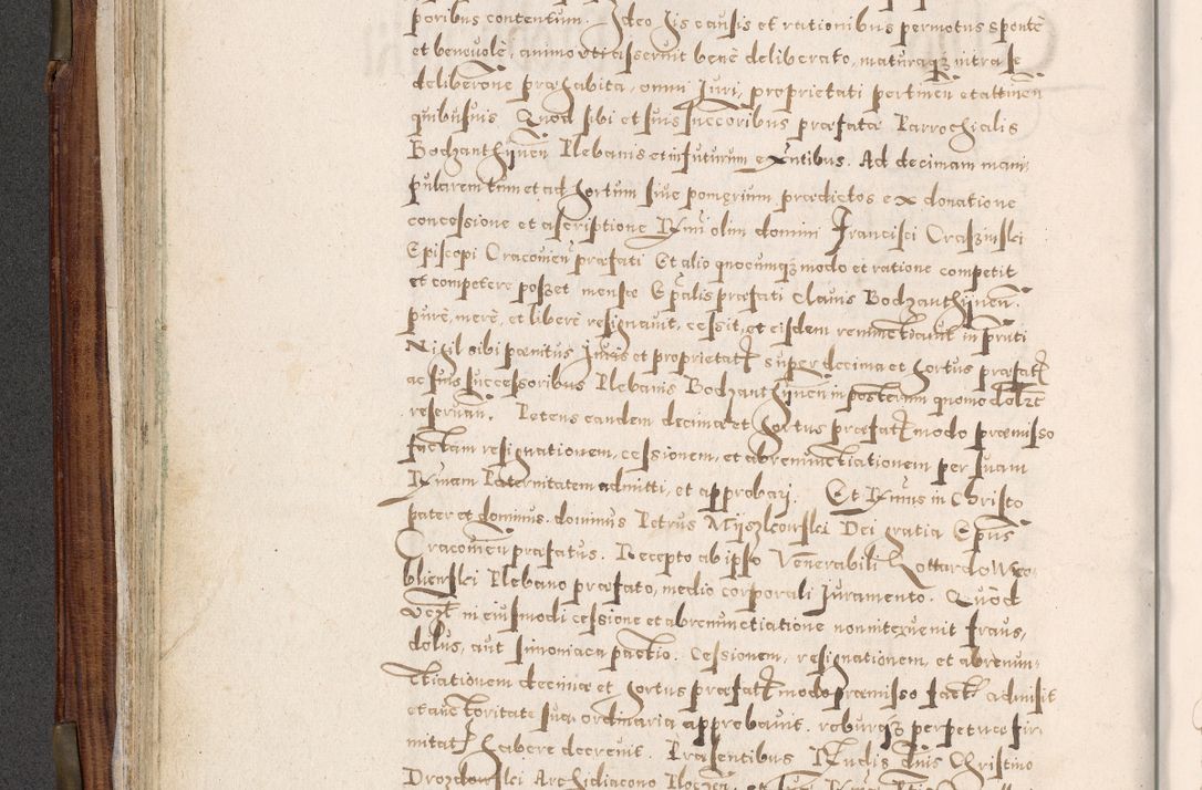 Zdjęcie nr 141 dla obiektu archiwalnego: Acta actorum, constitutionum, obligationum, resignationum, quietationum tempore R. D. Petr Myszkowski, episcopi Cracoviensis, qui post mortem R. D. Francisci Krasiński, episcopi Cracoviensis solius Dei optimi maximi benignitate, Serenissimi Stephani regis Poloniase favore et clementia ex Plocensi ad Cracoviensem auctoritate Ssmi Gregorii XIII successit ab anno 1577 mense Novembri ad annum 1591 mensem Aprilem successive acticatorum.
