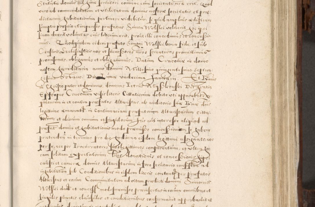 Zdjęcie nr 132 dla obiektu archiwalnego: Acta actorum, constitutionum, obligationum, resignationum, quietationum tempore R. D. Petr Myszkowski, episcopi Cracoviensis, qui post mortem R. D. Francisci Krasiński, episcopi Cracoviensis solius Dei optimi maximi benignitate, Serenissimi Stephani regis Poloniase favore et clementia ex Plocensi ad Cracoviensem auctoritate Ssmi Gregorii XIII successit ab anno 1577 mense Novembri ad annum 1591 mensem Aprilem successive acticatorum.