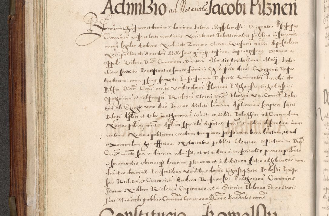Zdjęcie nr 81 dla obiektu archiwalnego: Acta actorum, constitutionum, obligationum, resignationum, quietationum tempore R. D. Petr Myszkowski, episcopi Cracoviensis, qui post mortem R. D. Francisci Krasiński, episcopi Cracoviensis solius Dei optimi maximi benignitate, Serenissimi Stephani regis Poloniase favore et clementia ex Plocensi ad Cracoviensem auctoritate Ssmi Gregorii XIII successit ab anno 1577 mense Novembri ad annum 1591 mensem Aprilem successive acticatorum.