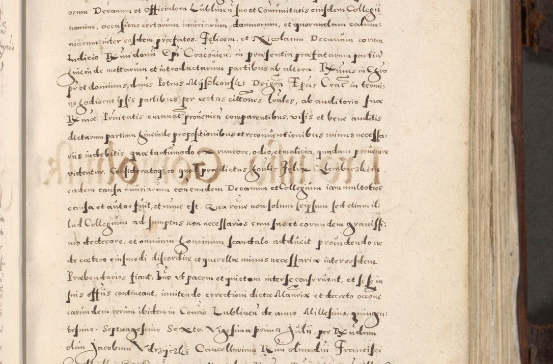 Zdjęcie nr 72 dla obiektu archiwalnego: Acta actorum, constitutionum, obligationum, resignationum, quietationum tempore R. D. Petr Myszkowski, episcopi Cracoviensis, qui post mortem R. D. Francisci Krasiński, episcopi Cracoviensis solius Dei optimi maximi benignitate, Serenissimi Stephani regis Poloniase favore et clementia ex Plocensi ad Cracoviensem auctoritate Ssmi Gregorii XIII successit ab anno 1577 mense Novembri ad annum 1591 mensem Aprilem successive acticatorum.