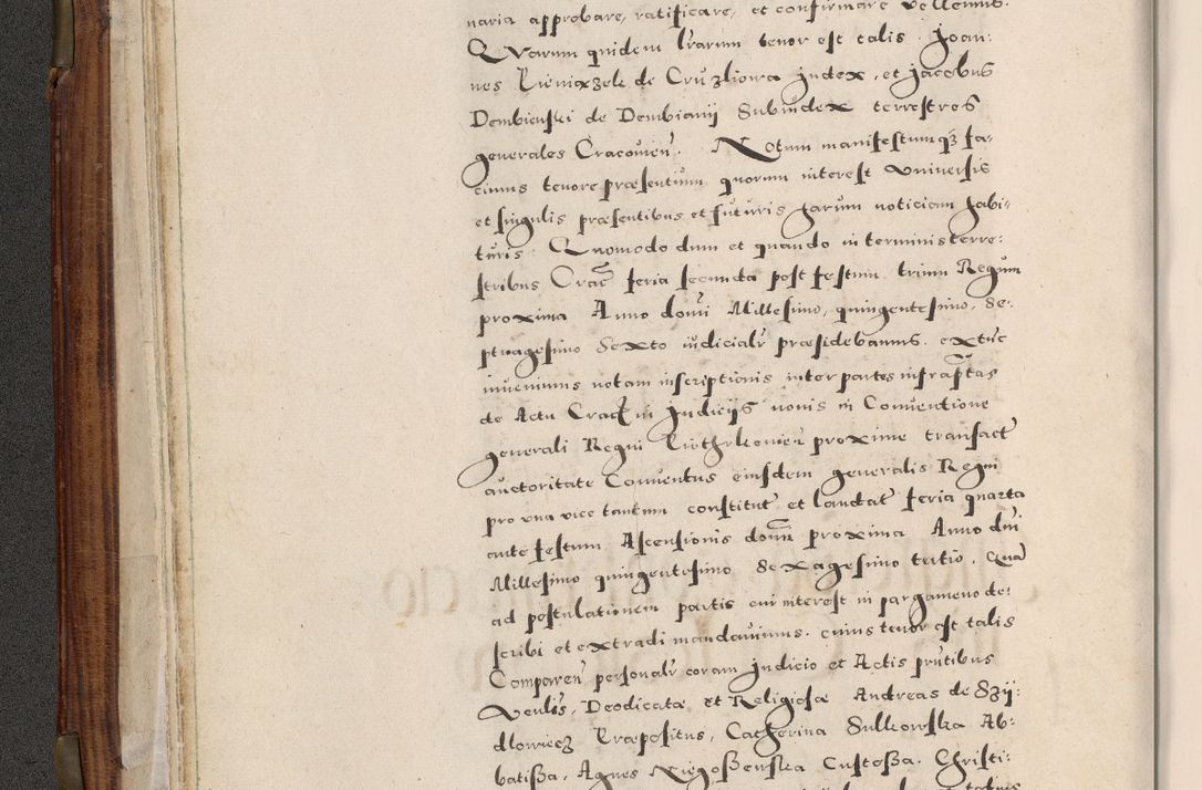 Zdjęcie nr 45 dla obiektu archiwalnego: Acta actorum, constitutionum, obligationum, resignationum, quietationum tempore R. D. Petr Myszkowski, episcopi Cracoviensis, qui post mortem R. D. Francisci Krasiński, episcopi Cracoviensis solius Dei optimi maximi benignitate, Serenissimi Stephani regis Poloniase favore et clementia ex Plocensi ad Cracoviensem auctoritate Ssmi Gregorii XIII successit ab anno 1577 mense Novembri ad annum 1591 mensem Aprilem successive acticatorum.