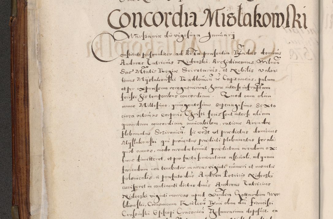 Zdjęcie nr 23 dla obiektu archiwalnego: Acta actorum, constitutionum, obligationum, resignationum, quietationum tempore R. D. Petr Myszkowski, episcopi Cracoviensis, qui post mortem R. D. Francisci Krasiński, episcopi Cracoviensis solius Dei optimi maximi benignitate, Serenissimi Stephani regis Poloniase favore et clementia ex Plocensi ad Cracoviensem auctoritate Ssmi Gregorii XIII successit ab anno 1577 mense Novembri ad annum 1591 mensem Aprilem successive acticatorum.