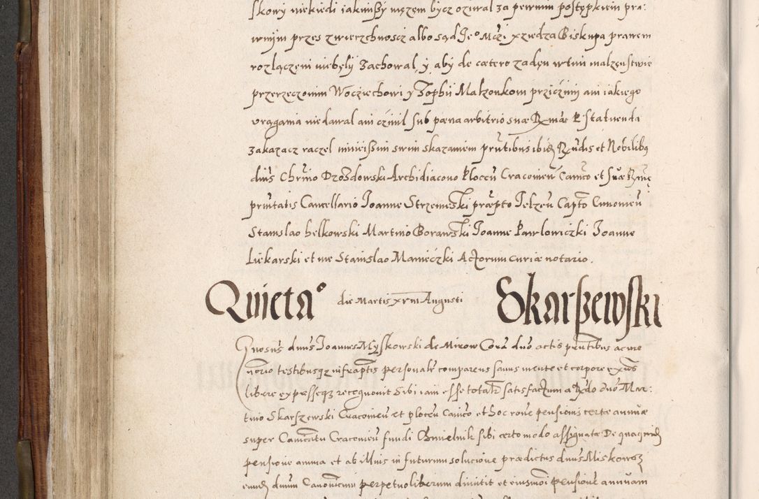 Zdjęcie nr 339 dla obiektu archiwalnego: Acta actorum, constitutionum, obligationum, resignationum, quietationum tempore R. D. Petr Myszkowski, episcopi Cracoviensis, qui post mortem R. D. Francisci Krasiński, episcopi Cracoviensis solius Dei optimi maximi benignitate, Serenissimi Stephani regis Poloniase favore et clementia ex Plocensi ad Cracoviensem auctoritate Ssmi Gregorii XIII successit ab anno 1577 mense Novembri ad annum 1591 mensem Aprilem successive acticatorum.