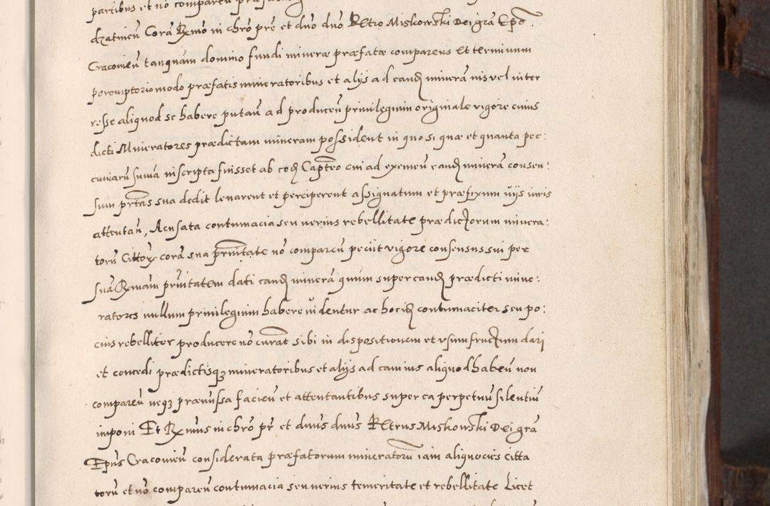 Zdjęcie nr 342 dla obiektu archiwalnego: Acta actorum, constitutionum, obligationum, resignationum, quietationum tempore R. D. Petr Myszkowski, episcopi Cracoviensis, qui post mortem R. D. Francisci Krasiński, episcopi Cracoviensis solius Dei optimi maximi benignitate, Serenissimi Stephani regis Poloniase favore et clementia ex Plocensi ad Cracoviensem auctoritate Ssmi Gregorii XIII successit ab anno 1577 mense Novembri ad annum 1591 mensem Aprilem successive acticatorum.
