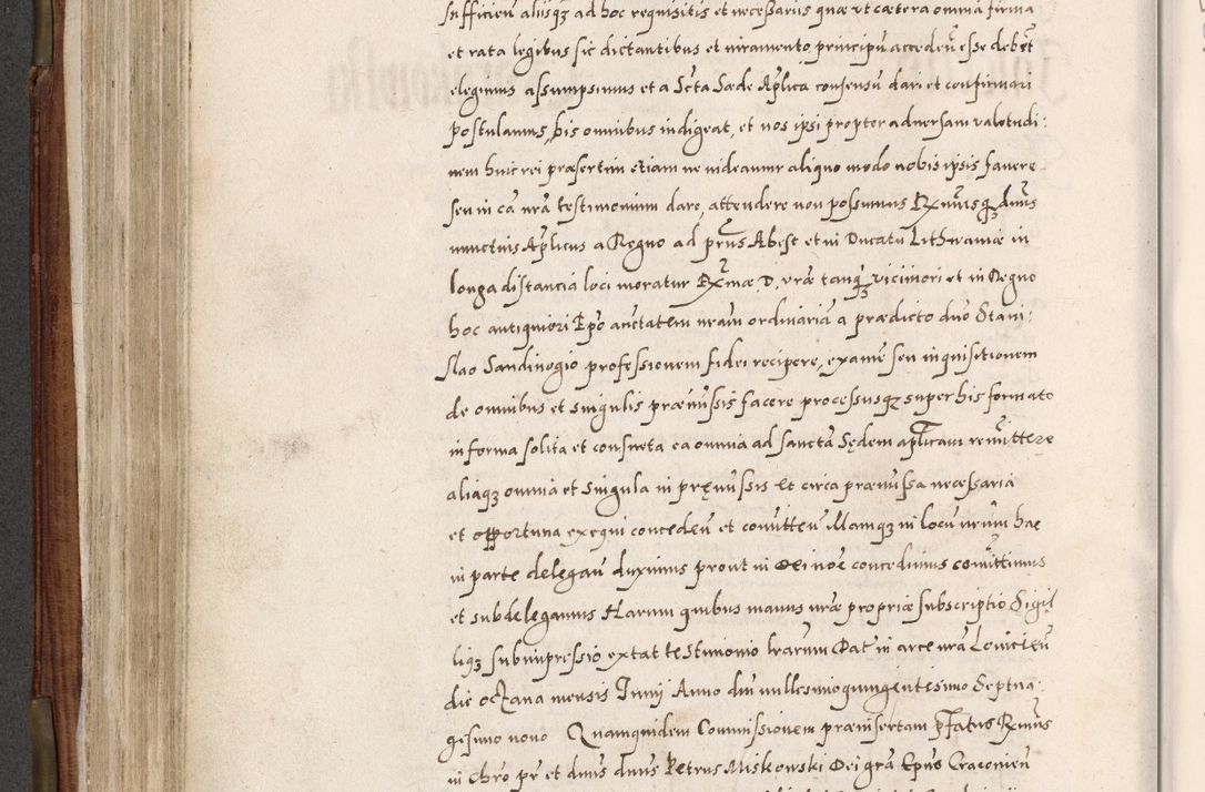 Zdjęcie nr 335 dla obiektu archiwalnego: Acta actorum, constitutionum, obligationum, resignationum, quietationum tempore R. D. Petr Myszkowski, episcopi Cracoviensis, qui post mortem R. D. Francisci Krasiński, episcopi Cracoviensis solius Dei optimi maximi benignitate, Serenissimi Stephani regis Poloniase favore et clementia ex Plocensi ad Cracoviensem auctoritate Ssmi Gregorii XIII successit ab anno 1577 mense Novembri ad annum 1591 mensem Aprilem successive acticatorum.