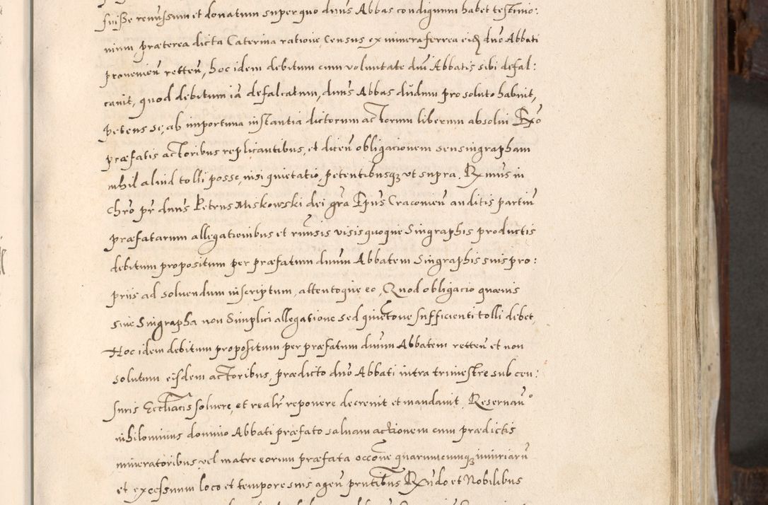 Zdjęcie nr 296 dla obiektu archiwalnego: Acta actorum, constitutionum, obligationum, resignationum, quietationum tempore R. D. Petr Myszkowski, episcopi Cracoviensis, qui post mortem R. D. Francisci Krasiński, episcopi Cracoviensis solius Dei optimi maximi benignitate, Serenissimi Stephani regis Poloniase favore et clementia ex Plocensi ad Cracoviensem auctoritate Ssmi Gregorii XIII successit ab anno 1577 mense Novembri ad annum 1591 mensem Aprilem successive acticatorum.