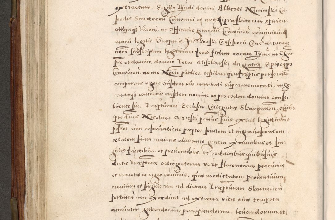Zdjęcie nr 271 dla obiektu archiwalnego: Acta actorum, constitutionum, obligationum, resignationum, quietationum tempore R. D. Petr Myszkowski, episcopi Cracoviensis, qui post mortem R. D. Francisci Krasiński, episcopi Cracoviensis solius Dei optimi maximi benignitate, Serenissimi Stephani regis Poloniase favore et clementia ex Plocensi ad Cracoviensem auctoritate Ssmi Gregorii XIII successit ab anno 1577 mense Novembri ad annum 1591 mensem Aprilem successive acticatorum.