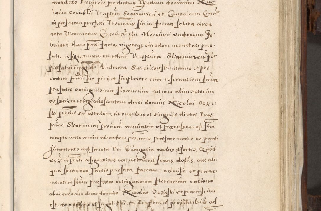 Zdjęcie nr 272 dla obiektu archiwalnego: Acta actorum, constitutionum, obligationum, resignationum, quietationum tempore R. D. Petr Myszkowski, episcopi Cracoviensis, qui post mortem R. D. Francisci Krasiński, episcopi Cracoviensis solius Dei optimi maximi benignitate, Serenissimi Stephani regis Poloniase favore et clementia ex Plocensi ad Cracoviensem auctoritate Ssmi Gregorii XIII successit ab anno 1577 mense Novembri ad annum 1591 mensem Aprilem successive acticatorum.