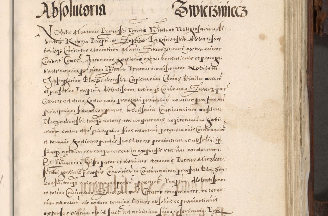 Zdjęcie nr 266 dla obiektu archiwalnego: Acta actorum, constitutionum, obligationum, resignationum, quietationum tempore R. D. Petr Myszkowski, episcopi Cracoviensis, qui post mortem R. D. Francisci Krasiński, episcopi Cracoviensis solius Dei optimi maximi benignitate, Serenissimi Stephani regis Poloniase favore et clementia ex Plocensi ad Cracoviensem auctoritate Ssmi Gregorii XIII successit ab anno 1577 mense Novembri ad annum 1591 mensem Aprilem successive acticatorum.