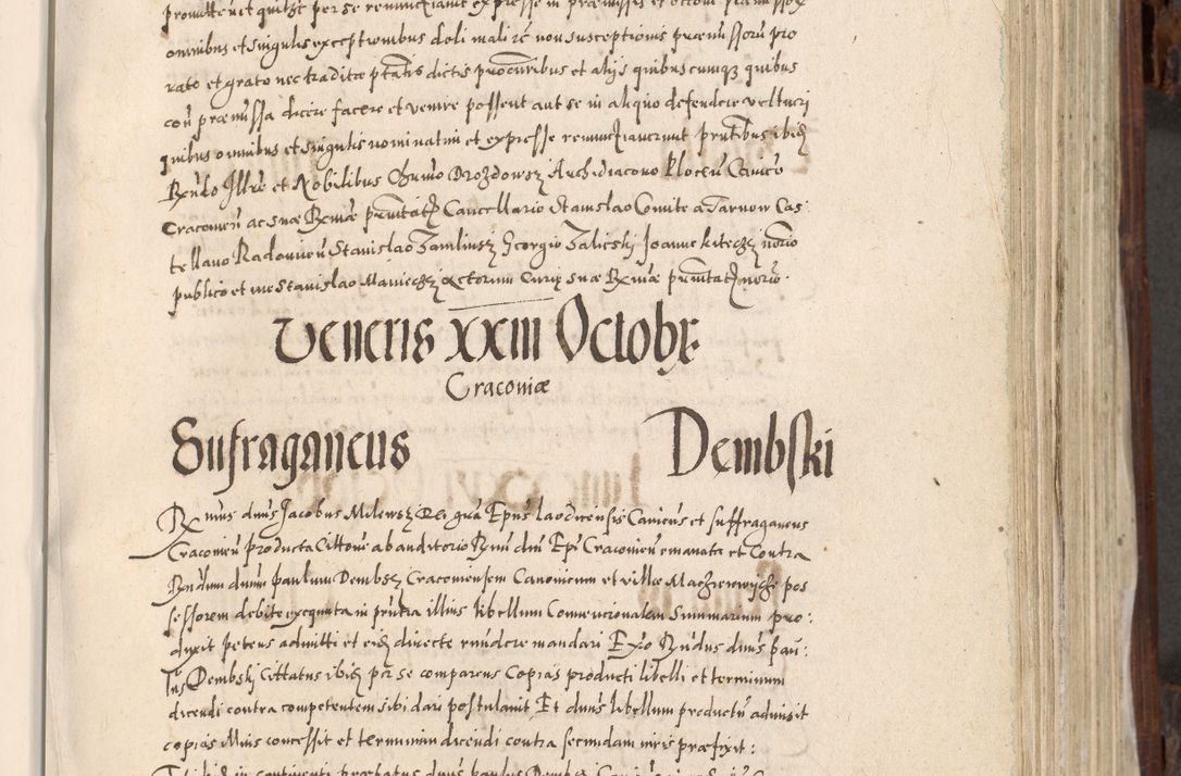 Zdjęcie nr 390 dla obiektu archiwalnego: Acta actorum, constitutionum, obligationum, resignationum, quietationum tempore R. D. Petr Myszkowski, episcopi Cracoviensis, qui post mortem R. D. Francisci Krasiński, episcopi Cracoviensis solius Dei optimi maximi benignitate, Serenissimi Stephani regis Poloniase favore et clementia ex Plocensi ad Cracoviensem auctoritate Ssmi Gregorii XIII successit ab anno 1577 mense Novembri ad annum 1591 mensem Aprilem successive acticatorum.