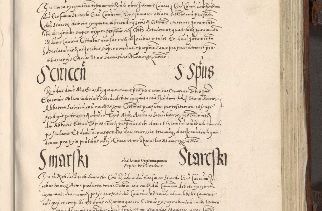 Zdjęcie nr 586 dla obiektu archiwalnego: Acta actorum, constitutionum, obligationum, resignationum, quietationum tempore R. D. Petr Myszkowski, episcopi Cracoviensis, qui post mortem R. D. Francisci Krasiński, episcopi Cracoviensis solius Dei optimi maximi benignitate, Serenissimi Stephani regis Poloniase favore et clementia ex Plocensi ad Cracoviensem auctoritate Ssmi Gregorii XIII successit ab anno 1577 mense Novembri ad annum 1591 mensem Aprilem successive acticatorum.