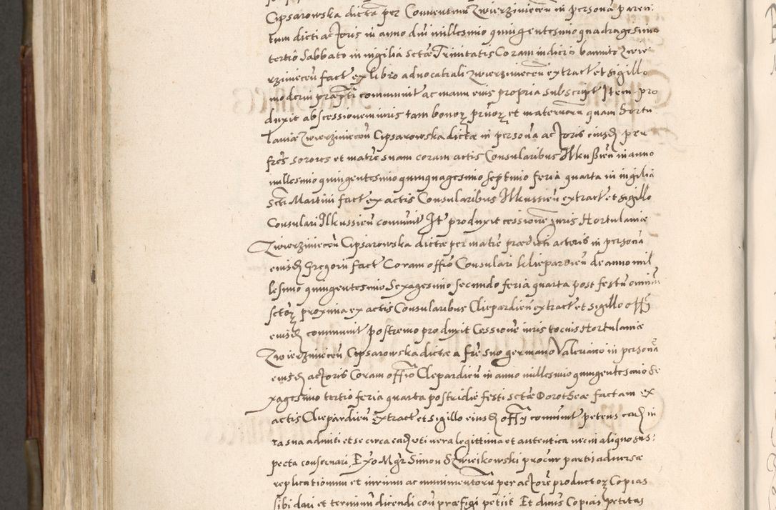 Zdjęcie nr 575 dla obiektu archiwalnego: Acta actorum, constitutionum, obligationum, resignationum, quietationum tempore R. D. Petr Myszkowski, episcopi Cracoviensis, qui post mortem R. D. Francisci Krasiński, episcopi Cracoviensis solius Dei optimi maximi benignitate, Serenissimi Stephani regis Poloniase favore et clementia ex Plocensi ad Cracoviensem auctoritate Ssmi Gregorii XIII successit ab anno 1577 mense Novembri ad annum 1591 mensem Aprilem successive acticatorum.