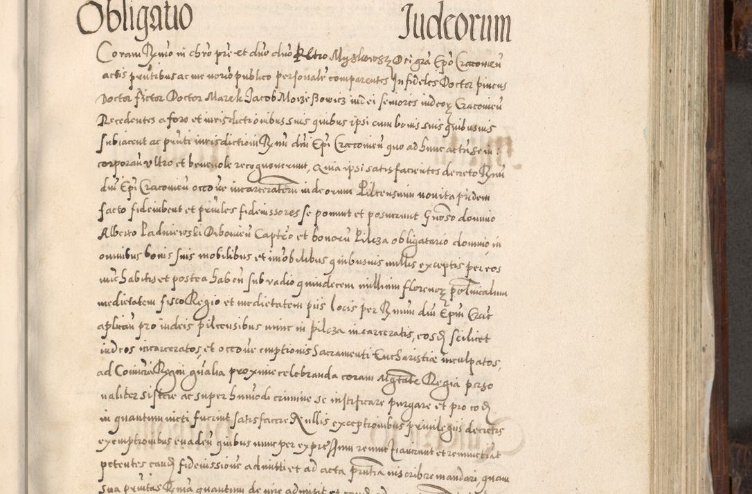 Zdjęcie nr 558 dla obiektu archiwalnego: Acta actorum, constitutionum, obligationum, resignationum, quietationum tempore R. D. Petr Myszkowski, episcopi Cracoviensis, qui post mortem R. D. Francisci Krasiński, episcopi Cracoviensis solius Dei optimi maximi benignitate, Serenissimi Stephani regis Poloniase favore et clementia ex Plocensi ad Cracoviensem auctoritate Ssmi Gregorii XIII successit ab anno 1577 mense Novembri ad annum 1591 mensem Aprilem successive acticatorum.