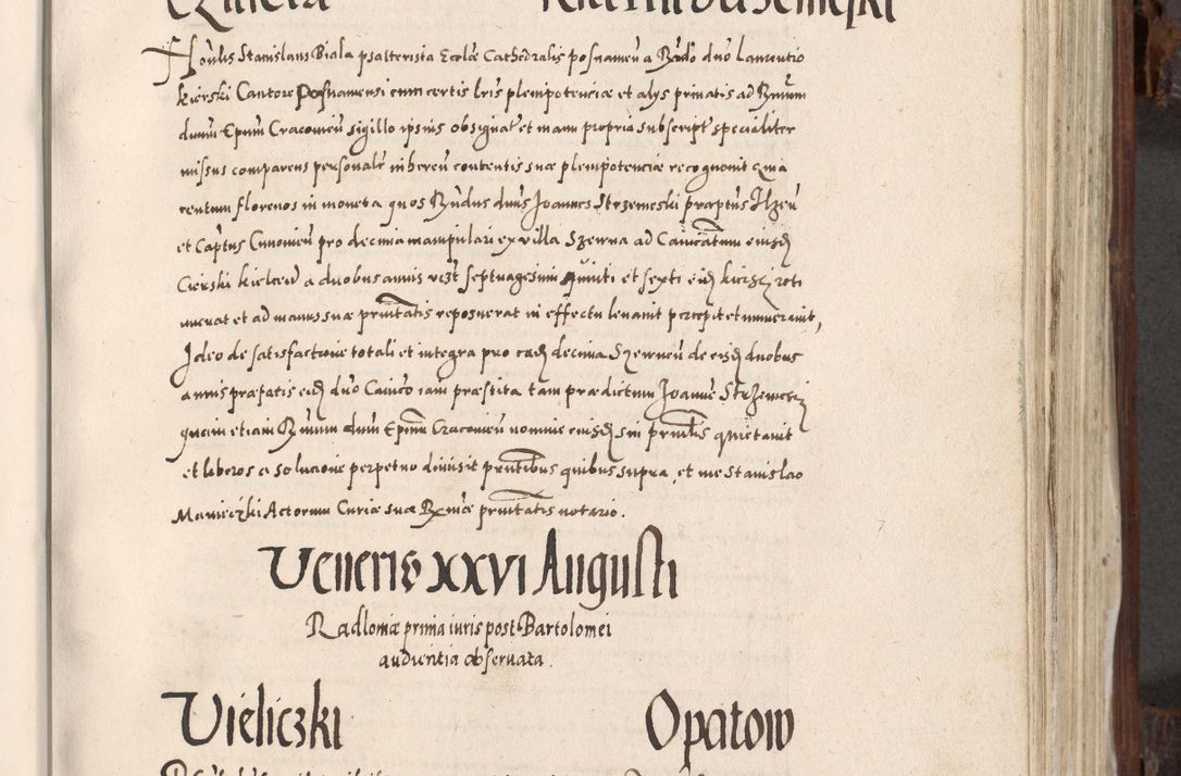 Zdjęcie nr 464 dla obiektu archiwalnego: Acta actorum, constitutionum, obligationum, resignationum, quietationum tempore R. D. Petr Myszkowski, episcopi Cracoviensis, qui post mortem R. D. Francisci Krasiński, episcopi Cracoviensis solius Dei optimi maximi benignitate, Serenissimi Stephani regis Poloniase favore et clementia ex Plocensi ad Cracoviensem auctoritate Ssmi Gregorii XIII successit ab anno 1577 mense Novembri ad annum 1591 mensem Aprilem successive acticatorum.