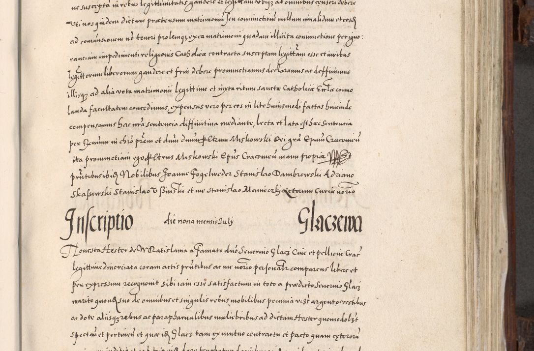 Zdjęcie nr 452 dla obiektu archiwalnego: Acta actorum, constitutionum, obligationum, resignationum, quietationum tempore R. D. Petr Myszkowski, episcopi Cracoviensis, qui post mortem R. D. Francisci Krasiński, episcopi Cracoviensis solius Dei optimi maximi benignitate, Serenissimi Stephani regis Poloniase favore et clementia ex Plocensi ad Cracoviensem auctoritate Ssmi Gregorii XIII successit ab anno 1577 mense Novembri ad annum 1591 mensem Aprilem successive acticatorum.