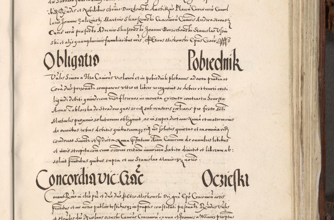 Zdjęcie nr 440 dla obiektu archiwalnego: Acta actorum, constitutionum, obligationum, resignationum, quietationum tempore R. D. Petr Myszkowski, episcopi Cracoviensis, qui post mortem R. D. Francisci Krasiński, episcopi Cracoviensis solius Dei optimi maximi benignitate, Serenissimi Stephani regis Poloniase favore et clementia ex Plocensi ad Cracoviensem auctoritate Ssmi Gregorii XIII successit ab anno 1577 mense Novembri ad annum 1591 mensem Aprilem successive acticatorum.