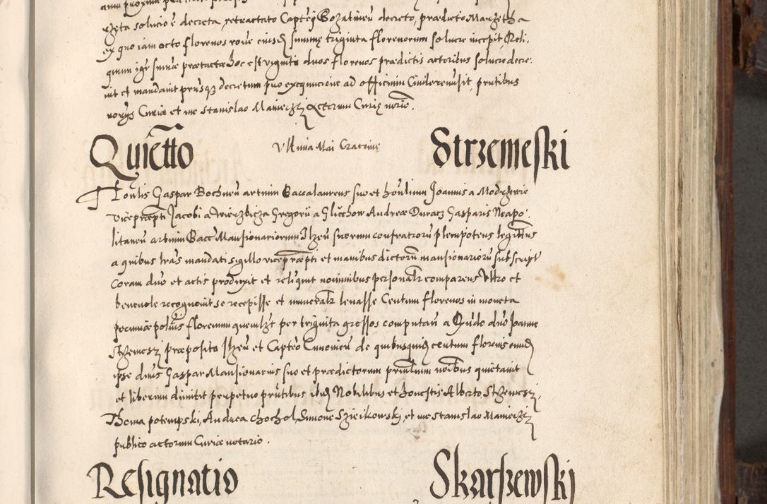 Zdjęcie nr 432 dla obiektu archiwalnego: Acta actorum, constitutionum, obligationum, resignationum, quietationum tempore R. D. Petr Myszkowski, episcopi Cracoviensis, qui post mortem R. D. Francisci Krasiński, episcopi Cracoviensis solius Dei optimi maximi benignitate, Serenissimi Stephani regis Poloniase favore et clementia ex Plocensi ad Cracoviensem auctoritate Ssmi Gregorii XIII successit ab anno 1577 mense Novembri ad annum 1591 mensem Aprilem successive acticatorum.