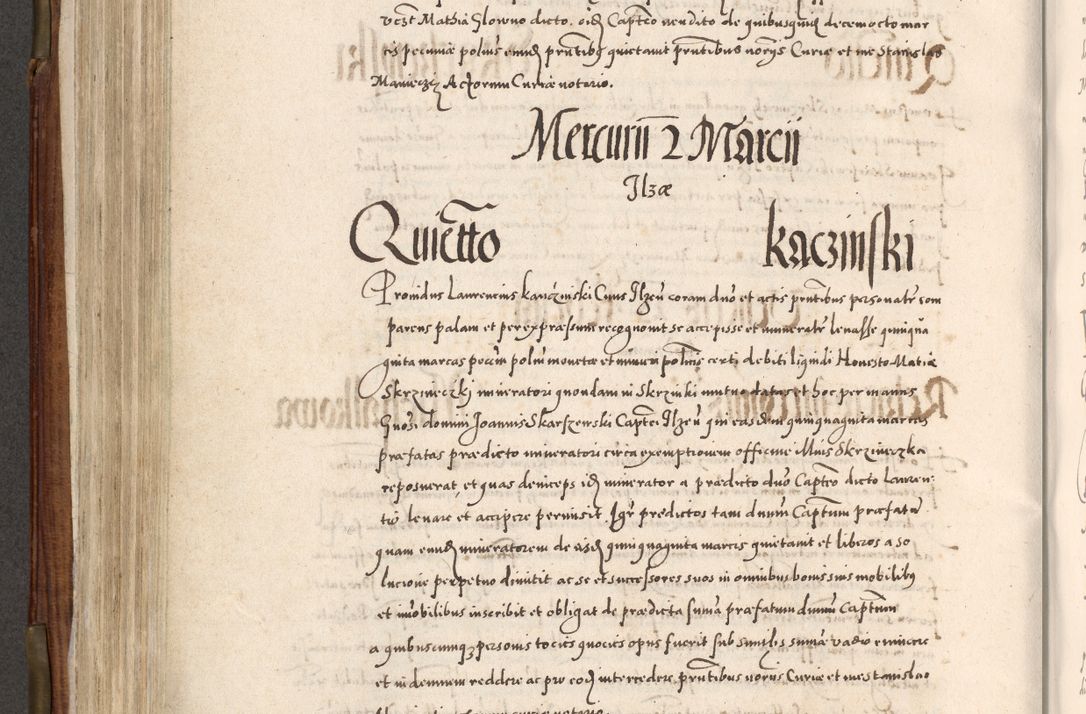 Zdjęcie nr 413 dla obiektu archiwalnego: Acta actorum, constitutionum, obligationum, resignationum, quietationum tempore R. D. Petr Myszkowski, episcopi Cracoviensis, qui post mortem R. D. Francisci Krasiński, episcopi Cracoviensis solius Dei optimi maximi benignitate, Serenissimi Stephani regis Poloniase favore et clementia ex Plocensi ad Cracoviensem auctoritate Ssmi Gregorii XIII successit ab anno 1577 mense Novembri ad annum 1591 mensem Aprilem successive acticatorum.