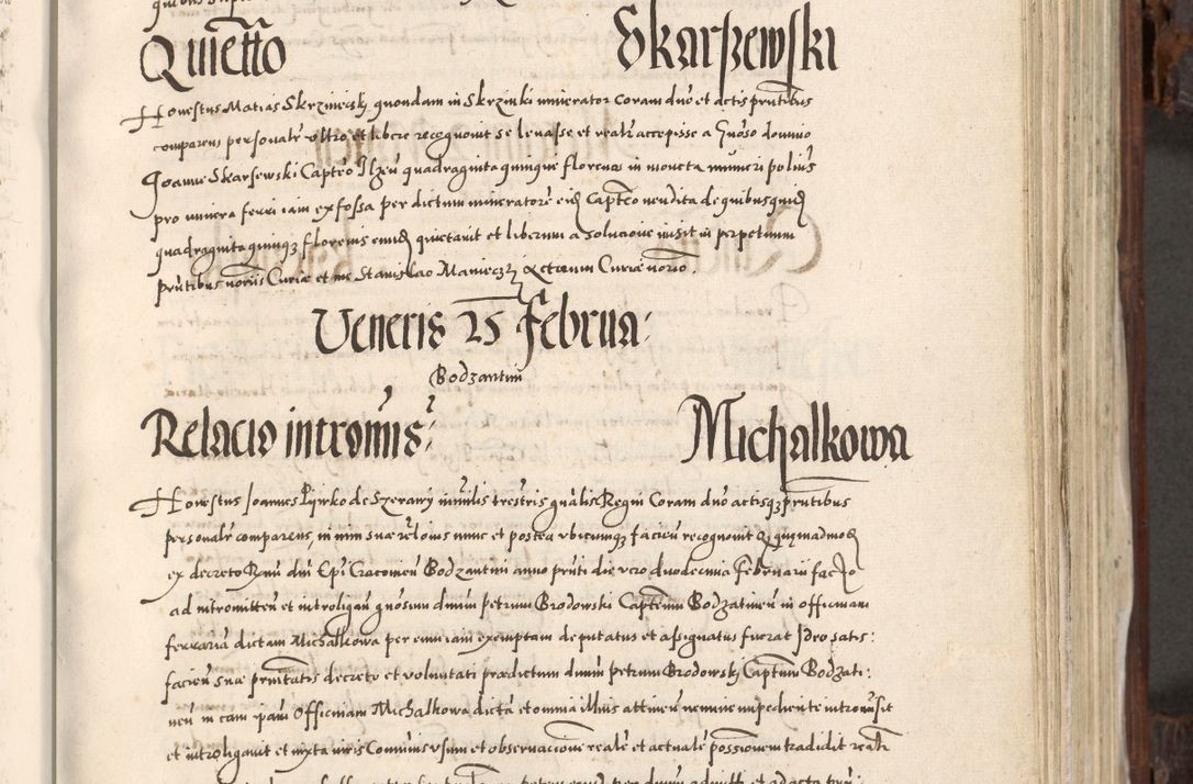 Zdjęcie nr 412 dla obiektu archiwalnego: Acta actorum, constitutionum, obligationum, resignationum, quietationum tempore R. D. Petr Myszkowski, episcopi Cracoviensis, qui post mortem R. D. Francisci Krasiński, episcopi Cracoviensis solius Dei optimi maximi benignitate, Serenissimi Stephani regis Poloniase favore et clementia ex Plocensi ad Cracoviensem auctoritate Ssmi Gregorii XIII successit ab anno 1577 mense Novembri ad annum 1591 mensem Aprilem successive acticatorum.
