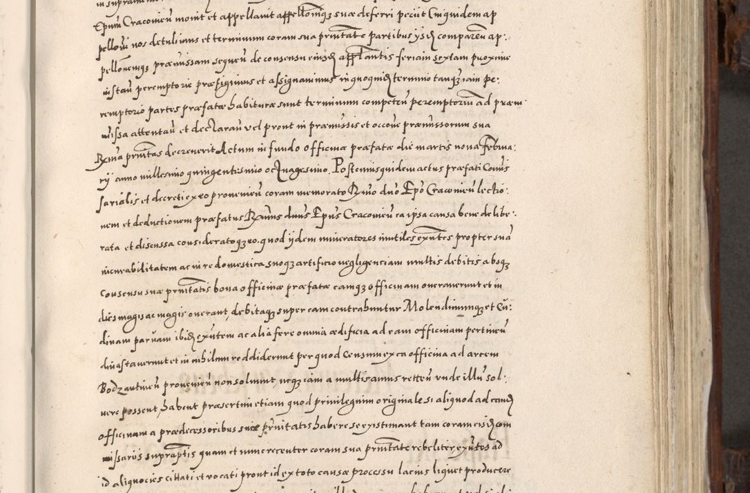 Zdjęcie nr 406 dla obiektu archiwalnego: Acta actorum, constitutionum, obligationum, resignationum, quietationum tempore R. D. Petr Myszkowski, episcopi Cracoviensis, qui post mortem R. D. Francisci Krasiński, episcopi Cracoviensis solius Dei optimi maximi benignitate, Serenissimi Stephani regis Poloniase favore et clementia ex Plocensi ad Cracoviensem auctoritate Ssmi Gregorii XIII successit ab anno 1577 mense Novembri ad annum 1591 mensem Aprilem successive acticatorum.